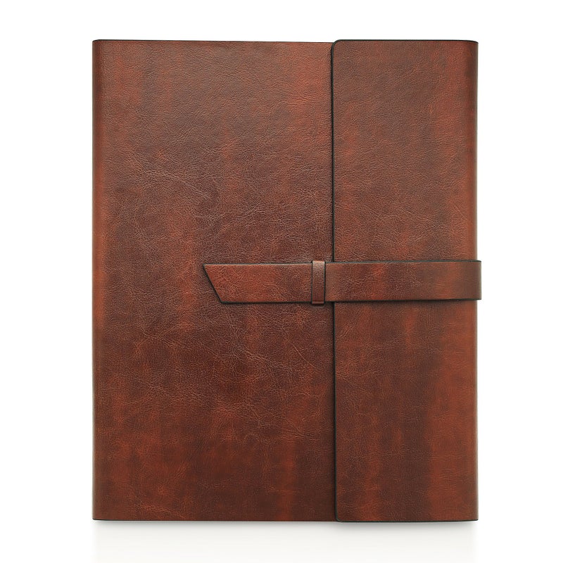 GALLAWAY LEATHER Padfolio Portfolio Folder â€“ Slim Portfolio Folio Organizer Holder for Letter Legal A4 Note Pads Notebooks for Men Women Refillable Business Leather Portfolio Binder, Dark Chocolate - Image 5
